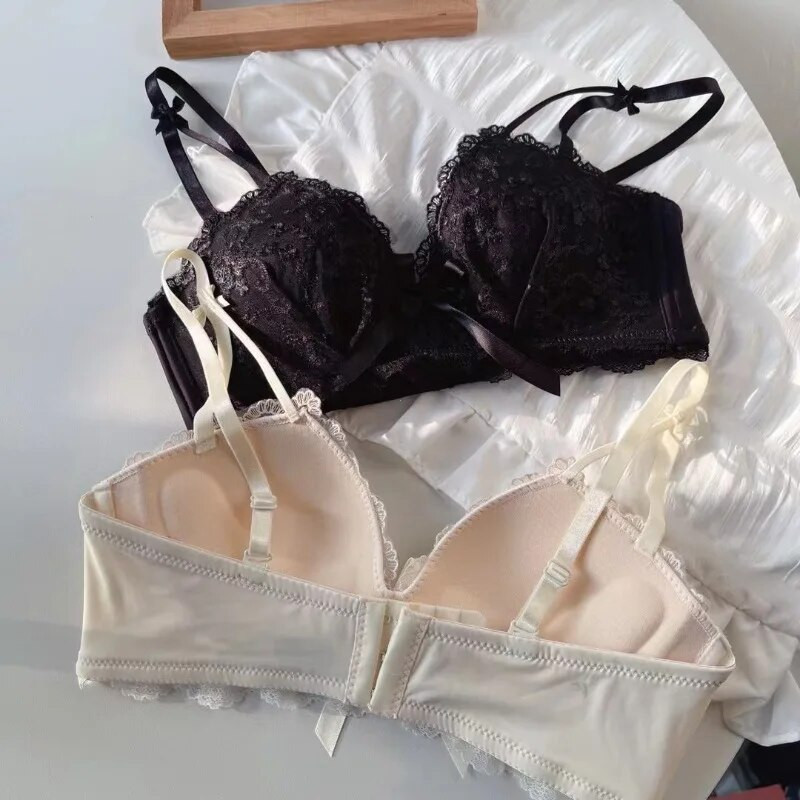 Megereszkedett Bralette Mujer varrat nélküli női melltartók Szexi fehérnemű koreai Push Up melltartó melltartó fekete fehérnemű Aranyos koreai stílus