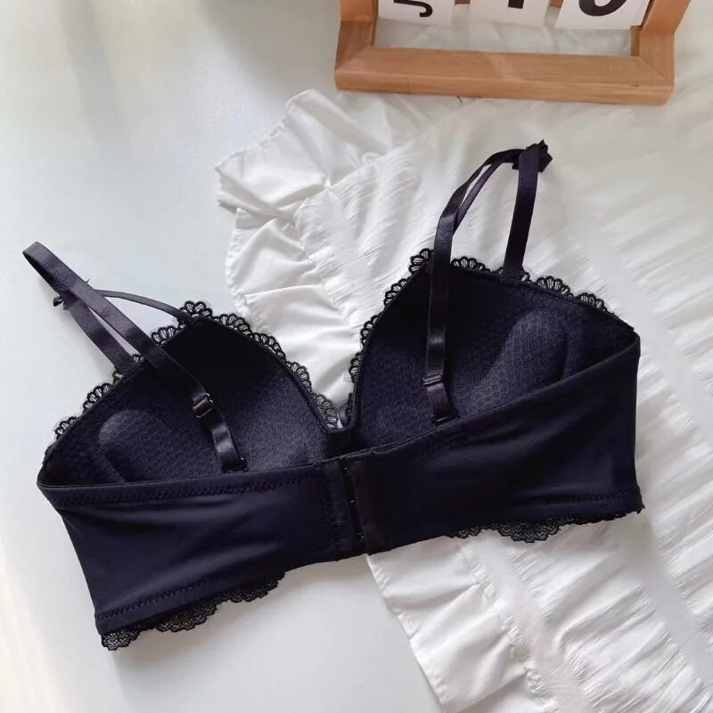 Megereszkedett Bralette Mujer varrat nélküli női melltartók Szexi fehérnemű koreai Push Up melltartó melltartó fekete fehérnemű Aranyos koreai stílus