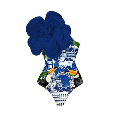 ZAFUAZ 2024 Γυναικεία μαγιό 3D Flower One Piece Μαγιό Luxury Monokini Bodysuit Brazilian μαγιό παραλίας Καλοκαιρινό φόρεμα