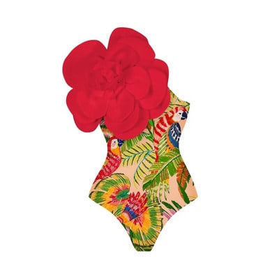 ZAFUAZ 2024 Γυναικεία μαγιό 3D Flower One Piece Μαγιό Luxury Monokini Bodysuit Brazilian μαγιό παραλίας Καλοκαιρινό φόρεμα