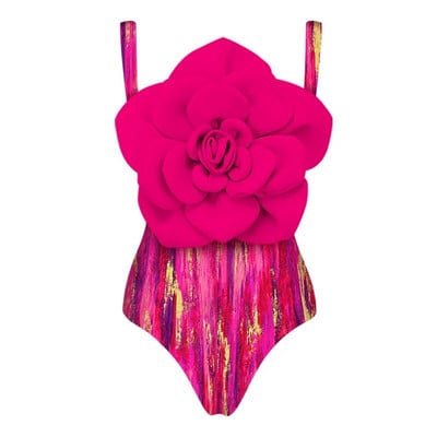 ZAFUAZ 2024 Γυναικεία μαγιό 3D Flower One Piece Μαγιό Luxury Monokini Bodysuit Brazilian μαγιό παραλίας Καλοκαιρινό φόρεμα