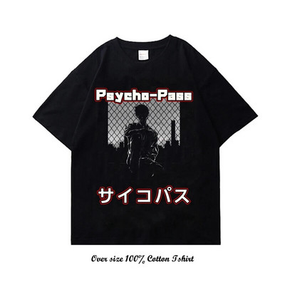 Anime psycho pass Graphic print Tshirt Vintage Casual Fashion Plus Size Cotton Crew λαιμόκοψη κοντομάνικο γυναικείο μπλουζάκι