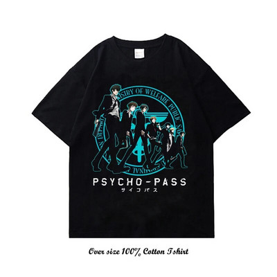 Anime psycho pass Graphic print Tshirt Vintage Casual Fashion Plus Size Cotton Crew λαιμόκοψη κοντομάνικο γυναικείο μπλουζάκι