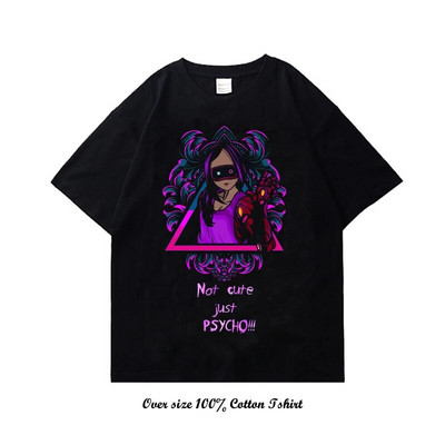 Anime psycho pass Graphic print Tshirt Vintage Casual Fashion Plus Size Cotton Crew λαιμόκοψη κοντομάνικο γυναικείο μπλουζάκι