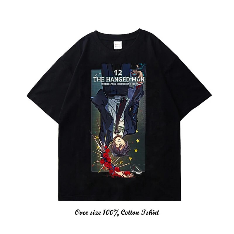 Anime psycho pass Graphic print Tshirt Vintage Casual Fashion Plus Size Cotton Crew λαιμόκοψη κοντομάνικο γυναικείο μπλουζάκι