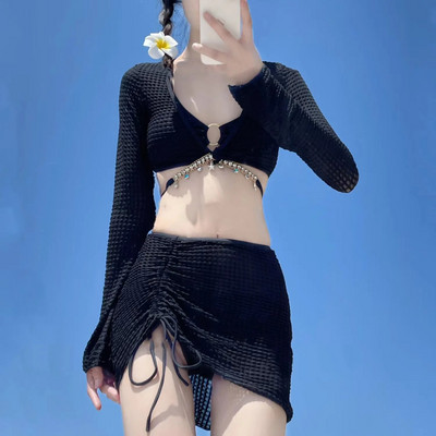 Novi četverodijelni bikini dugih rukava Sweet Pure Desire S trapom Kupaći kostim za odmor na plaži Ženska ljetna odjeća za kupanje Nježna