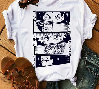 Японско аниме Hunter x Hunter Графичен печат Тениска Модна ежедневна ретро тениска с къс ръкав Плюс размер Дамска тениска
