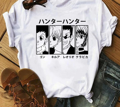 Tricou cu imprimeu grafic Hunter x Hunter Anime japonez Moda Casual Vintage Tricou cu mânecă scurtă Plus Size Femei