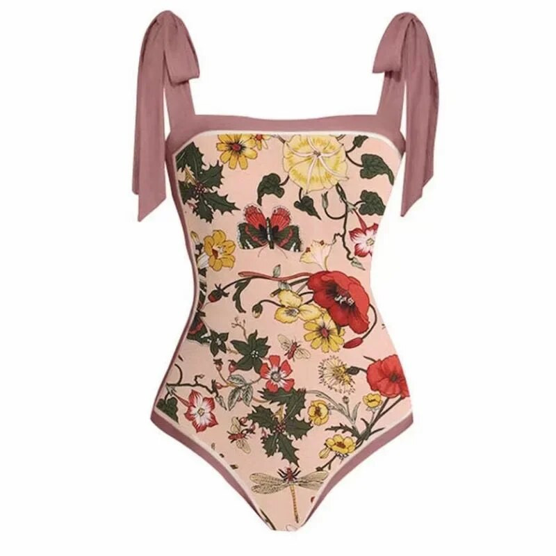 Modni ženski kupaći kostim s retro printom Prekrasan jednodijelni kostim s kupaćim kostimom Ležerna suknja za kupanje na plaži koja obavija bokove