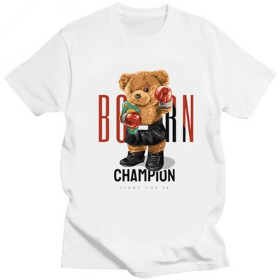 Muay Thai Bear majica kratkih rukava sa smiješnim printom Ženska pamučna velika Harajuku majica kratkih rukava Ljetna modna ulična majica