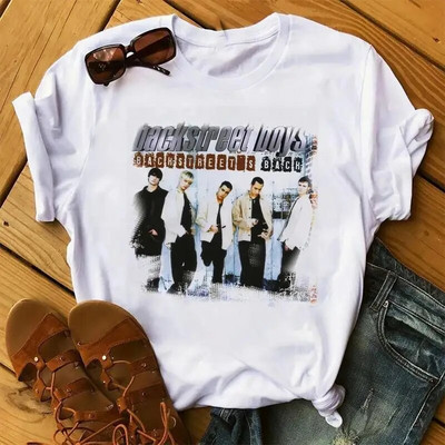 Tricou Fashion Backstreet Boys World Graphic Print Tricou Harajuku Streetwear cu mâneci scurte la modă cu gât crew tricou Plus Size Femei
