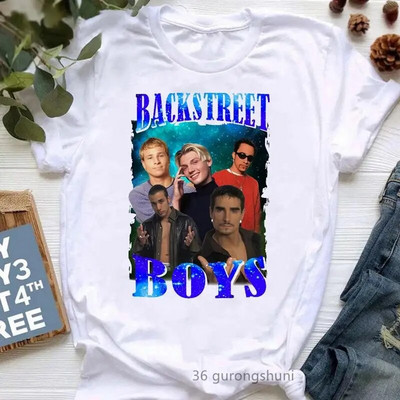 Tricou Fashion Backstreet Boys World Graphic Print Tricou Harajuku Streetwear cu mâneci scurte la modă cu gât crew tricou Plus Size Femei