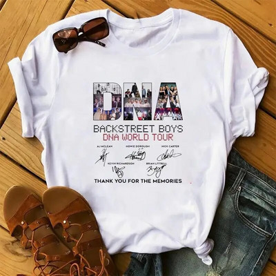 Tricou Fashion Backstreet Boys World Graphic Print Tricou Harajuku Streetwear cu mâneci scurte la modă cu gât crew tricou Plus Size Femei