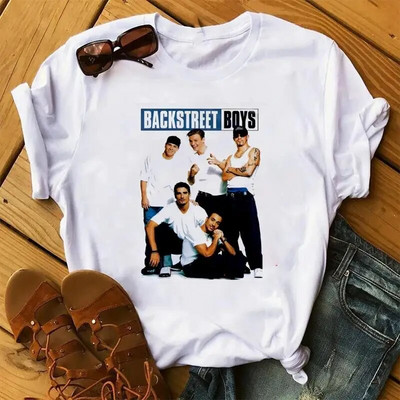 Tricou Fashion Backstreet Boys World Graphic Print Tricou Harajuku Streetwear cu mâneci scurte la modă cu gât crew tricou Plus Size Femei