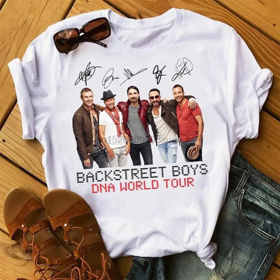 Tricou Fashion Backstreet Boys World Graphic Print Tricou Harajuku Streetwear cu mâneci scurte la modă cu gât crew tricou Plus Size Femei