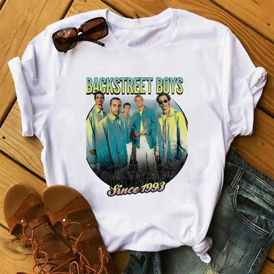 Tricou Fashion Backstreet Boys World Graphic Print Tricou Harajuku Streetwear cu mâneci scurte la modă cu gât crew tricou Plus Size Femei