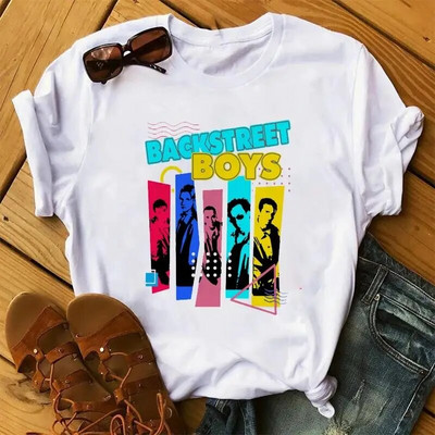 Tricou Fashion Backstreet Boys World Graphic Print Tricou Harajuku Streetwear cu mâneci scurte la modă cu gât crew tricou Plus Size Femei