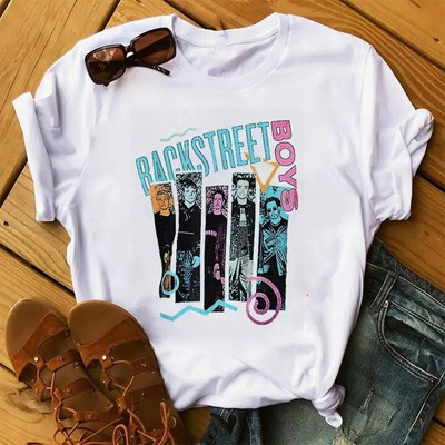 Tricou Fashion Backstreet Boys World Graphic Print Tricou Harajuku Streetwear cu mâneci scurte la modă cu gât crew tricou Plus Size Femei