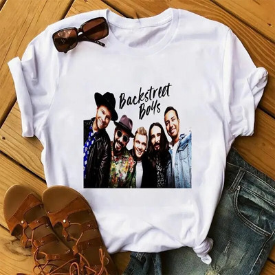Tricou Fashion Backstreet Boys World Graphic Print Tricou Harajuku Streetwear cu mâneci scurte la modă cu gât crew tricou Plus Size Femei