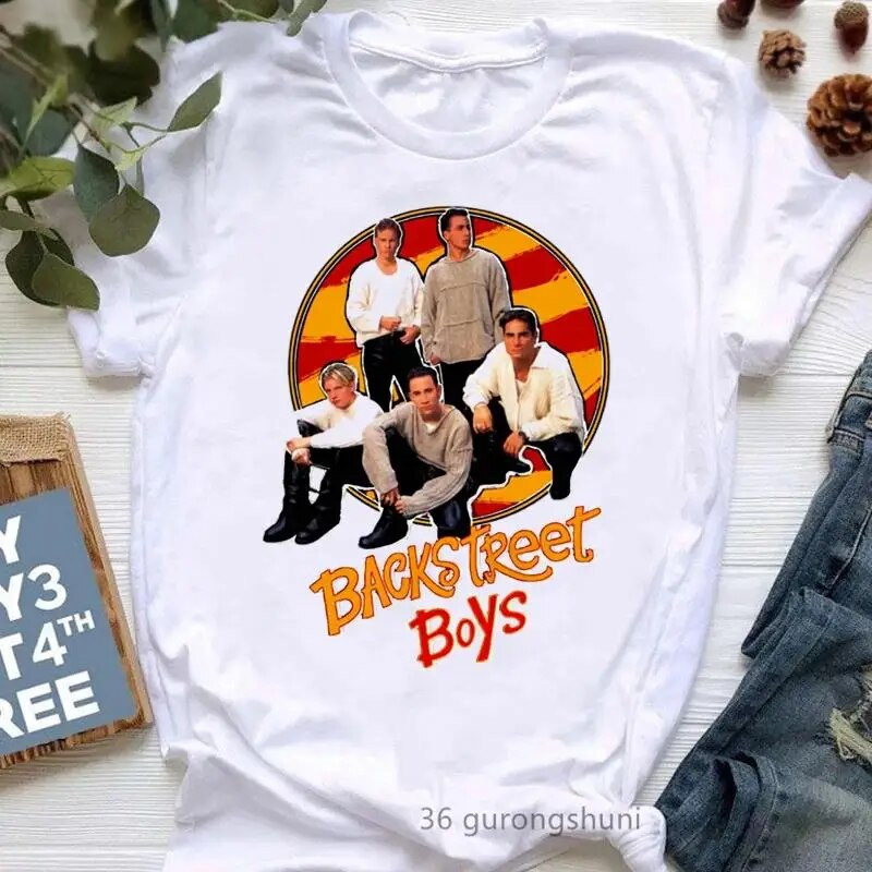 Tricou Fashion Backstreet Boys World Graphic Print Tricou Harajuku Streetwear cu mâneci scurte la modă cu gât crew tricou Plus Size Femei