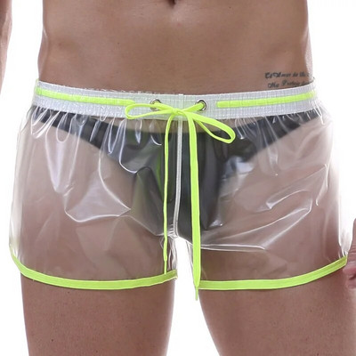 Nouă modă pentru bărbați, boxer transparenți, costum de baie largi de marime mari, îmbrăcăminte de plajă de vacanță, costum de baie transparent