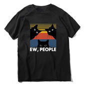 Ew People Smiješna majica kratkih rukava Black Cat Žene i muškarci Poklon za ljubitelje Vintage Pamučna majica kratkih rukava velikih veličina Humor Poklon majice
