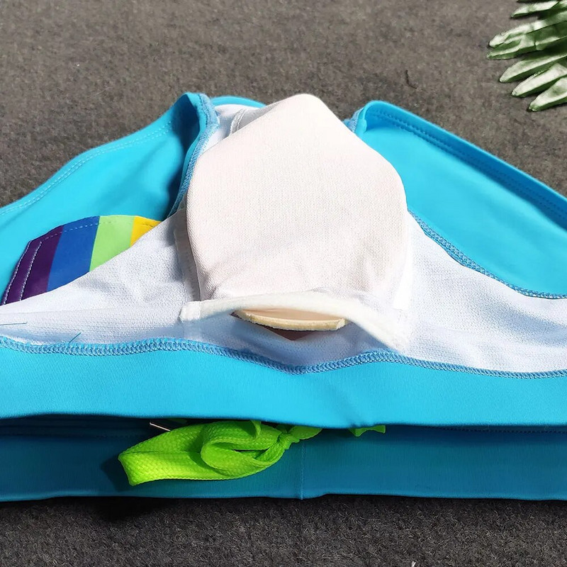 UXH Hot σέξι ανδρικό μαγιό Push-up ουράνιο τόξο Σλιπ Μαγιό Ανδρικό σέξι μπικίνι σορτς για κολύμβηση Ανδρικά σορτς Surf Board Beach Surfing Κολύμβηση