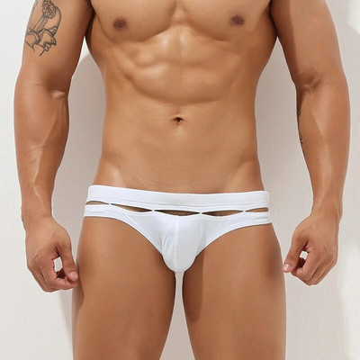 Soe sooduspakkumine Meeste soliidsed ujumispüksid Seksikad gay õõnsad bikiinid ujumispüksid Taevasinine madala kõrgusega ujumisriided Ma peenist kott bikiinidest ujumistrikoo XXL