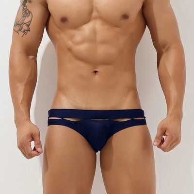 Soe sooduspakkumine Meeste soliidsed ujumispüksid Seksikad gay õõnsad bikiinid ujumispüksid Taevasinine madala kõrgusega ujumisriided Ma peenist kott bikiinidest ujumistrikoo XXL