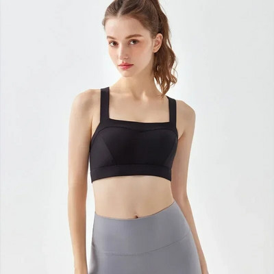 Crossed Buckle Design jógamelltartó, nagy hatású, rugalmas fitneszmelltartó, ütésálló hát nélküli női sportfelső