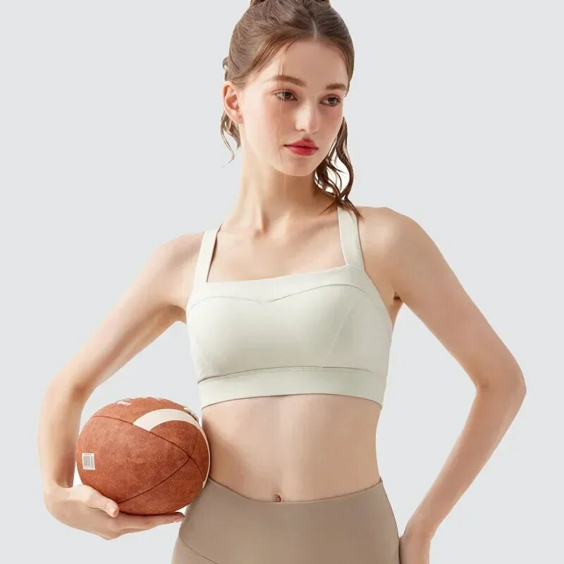 Crossed Buckle Design jógamelltartó, nagy hatású, rugalmas fitneszmelltartó, ütésálló hát nélküli női sportfelső