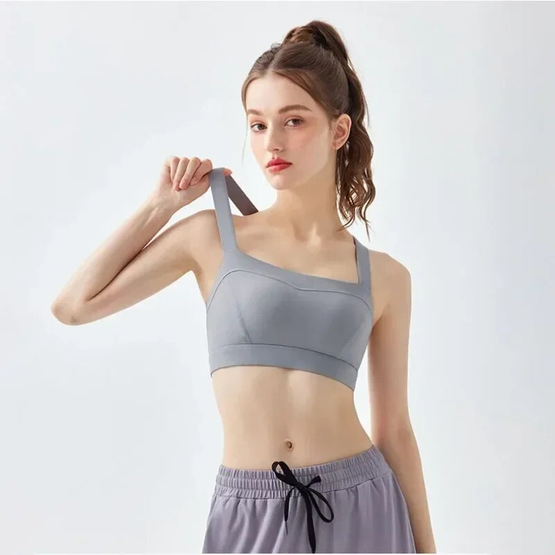 Crossed Buckle Design jógamelltartó, nagy hatású, rugalmas fitneszmelltartó, ütésálló hát nélküli női sportfelső
