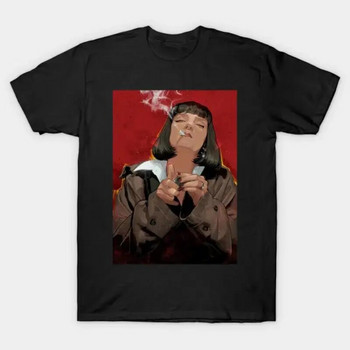 Αστεία Pulp Fiction TSshirt Mia Wallace Quentin Tarantino Γραφικά μπλουζάκια Γυναικεία και Ανδρικά 90s Retro Plus Size Βαμβακερά μπλουζάκια Unisex