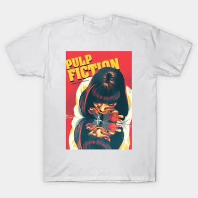 Juokingi „Pulp Fiction“ marškinėliai Mia Wallace Quentin Tarantino Grafiniai marškinėliai Moteriški ir Vyriški 90-ųjų Retro didelio dydžio medvilniniai unisex viršutiniai drabužiai