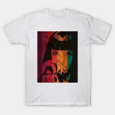 Juokingi „Pulp Fiction“ marškinėliai Mia Wallace Quentin Tarantino Grafiniai marškinėliai Moteriški ir Vyriški 90-ųjų Retro didelio dydžio medvilniniai unisex viršutiniai drabužiai