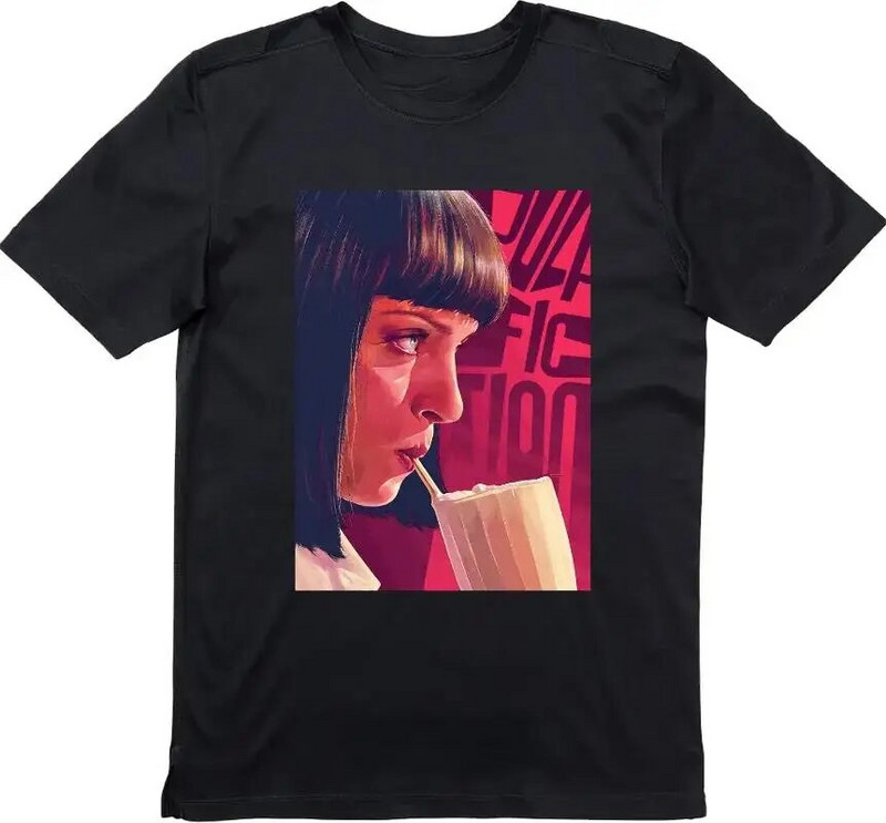 Juokingi „Pulp Fiction“ marškinėliai Mia Wallace Quentin Tarantino Grafiniai marškinėliai Moteriški ir Vyriški 90-ųjų Retro didelio dydžio medvilniniai unisex viršutiniai drabužiai