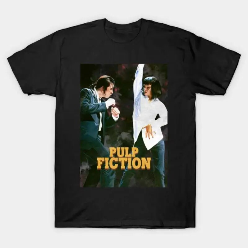Juokingi „Pulp Fiction“ marškinėliai Mia Wallace Quentin Tarantino Grafiniai marškinėliai Moteriški ir Vyriški 90-ųjų Retro didelio dydžio medvilniniai unisex viršutiniai drabužiai