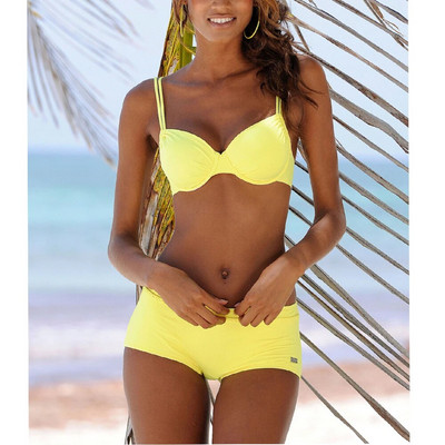 Kelnės Push Up maudymosi kostiumėlis Tankini maudymosi kostiumėlis šortai bikini maudymosi apranga Naujas Retro XL plius dydis dviejų dalių moterims, tinka tikrai
