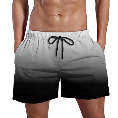 2023-as férfi sport rövid színátmenetes úszónadrág Nyári Quick Dry Pocket Beach Shorts Hawaii Board Shorts Férfi Ruházat Futás Edzés