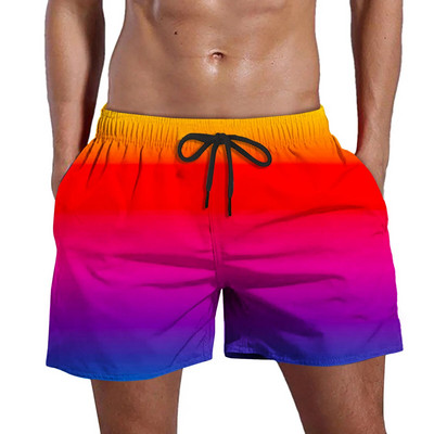 2023-as férfi sport rövid színátmenetes úszónadrág Nyári Quick Dry Pocket Beach Shorts Hawaii Board Shorts Férfi Ruházat Futás Edzés