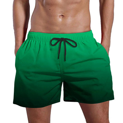2023-as férfi sport rövid színátmenetes úszónadrág Nyári Quick Dry Pocket Beach Shorts Hawaii Board Shorts Férfi Ruházat Futás Edzés