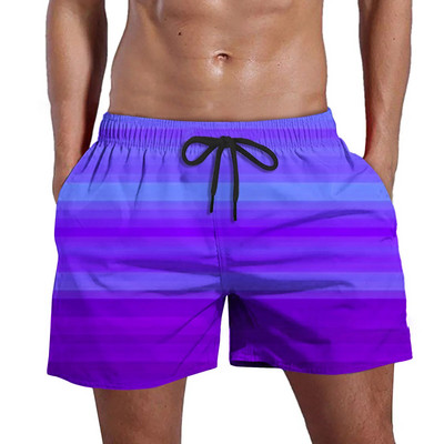 2023-as férfi sport rövid színátmenetes úszónadrág Nyári Quick Dry Pocket Beach Shorts Hawaii Board Shorts Férfi Ruházat Futás Edzés
