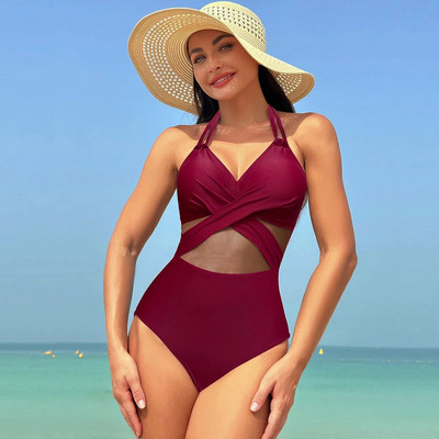 ZRTAT 2024 Novi jednodijelni kupaći kostimi Ženski jednobojni mrežasti bikini kupaći kostimi Bikini konzervativni kupaći kostim Ženski kupaći kostim za djevojke