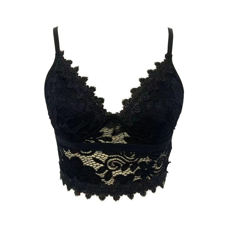 Γυναικεία εσώρουχα κορσέ βαθύ V λαιμόκοψη φλοράλ Bralette σουτιέν Tank Cami Crop εσώρουχα Σέξι αμάνικα φανελάκια κορσέ για γυναίκες