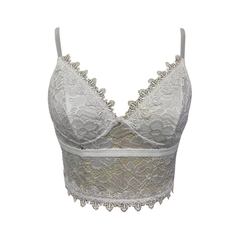 Γυναικεία εσώρουχα κορσέ βαθύ V λαιμόκοψη φλοράλ Bralette σουτιέν Tank Cami Crop εσώρουχα Σέξι αμάνικα φανελάκια κορσέ για γυναίκες