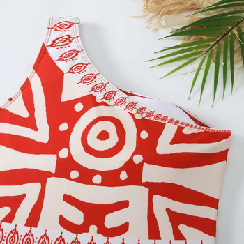 Καυτές πωλήσεις Νέου σχεδίου Γυναικεία μαγιό One Piece Mesh One Shoulder Beach Φόρεμα ψηλόμεσης με μαξιλαράκι αμερικανικό ευρωπαϊκό μαγιό