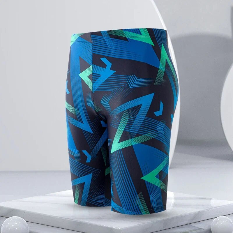 YUKE Επαγγελματικά ανδρικά μπαούλα μισό σορτς μακρύ μέχρι το γόνατο Αγωνιστική προπόνηση κολύμβησης Ανδρικά παντελόνια μαγιό Quick Dry Printed