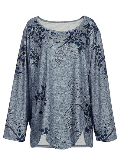 Ženska majica dugih rukava s otisnutim uzorkom, pulover s okruglim izrezom, nova jesen 2023., široka ležerna majica od poliestera