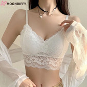 Csipke Bralette nyitott hátú melltartó U típusú vezeték nélküli csont nélküli melltartó virágos női felső hát nélküli alsónemű Szexi melltartó Sujetadores