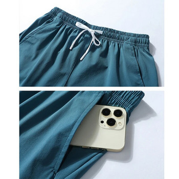 Y2k Pocket Бързосъхнещи плувни шорти за мъже Бански костюми Ледена коприна Мъжки гащи Лятно плажно облекло Сърф боксерки